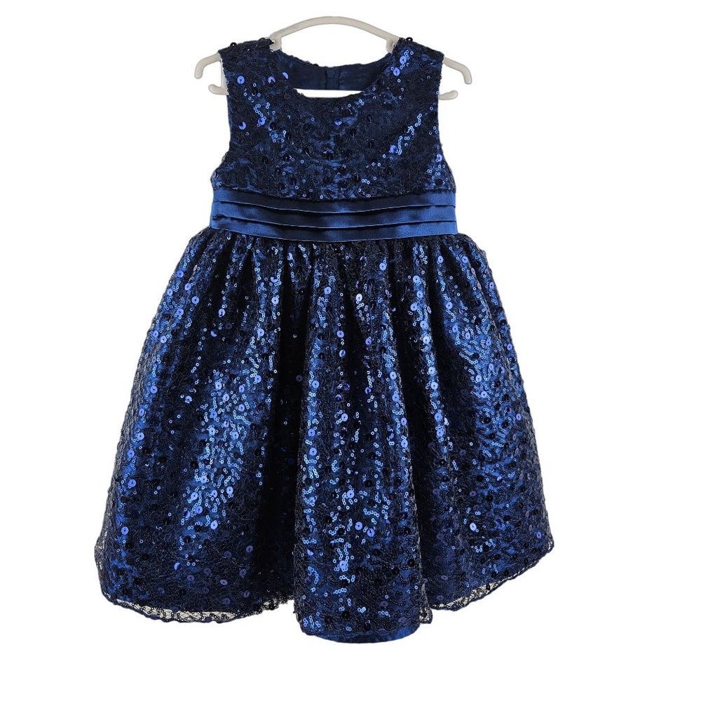 American Princess Girls Toddler 2T Blue Sleeveless Ball Gown Special Occasion
